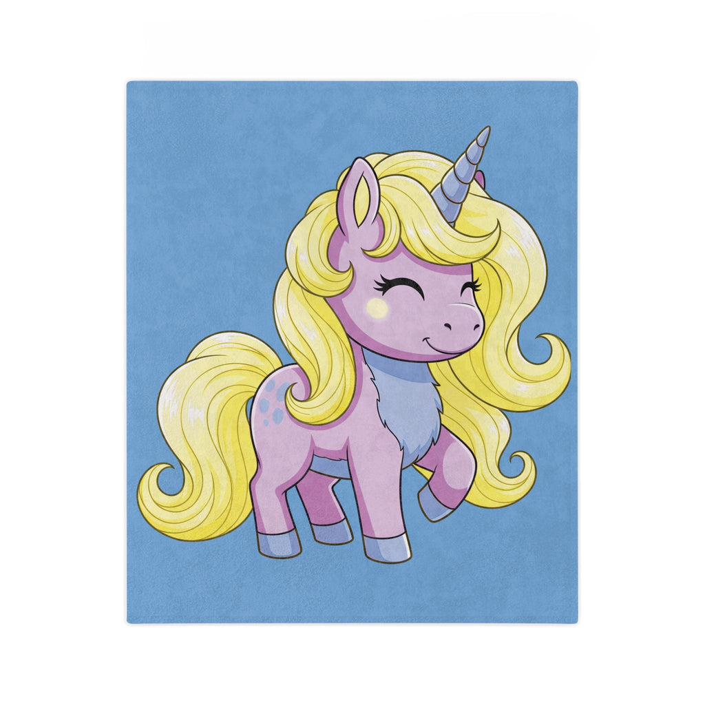 Cozy Unicorn Velveteen Blanket, Soft Fleece Blanket, Kids Dream Blanket, Cute Bedroom Decor, Magical Gift Idea