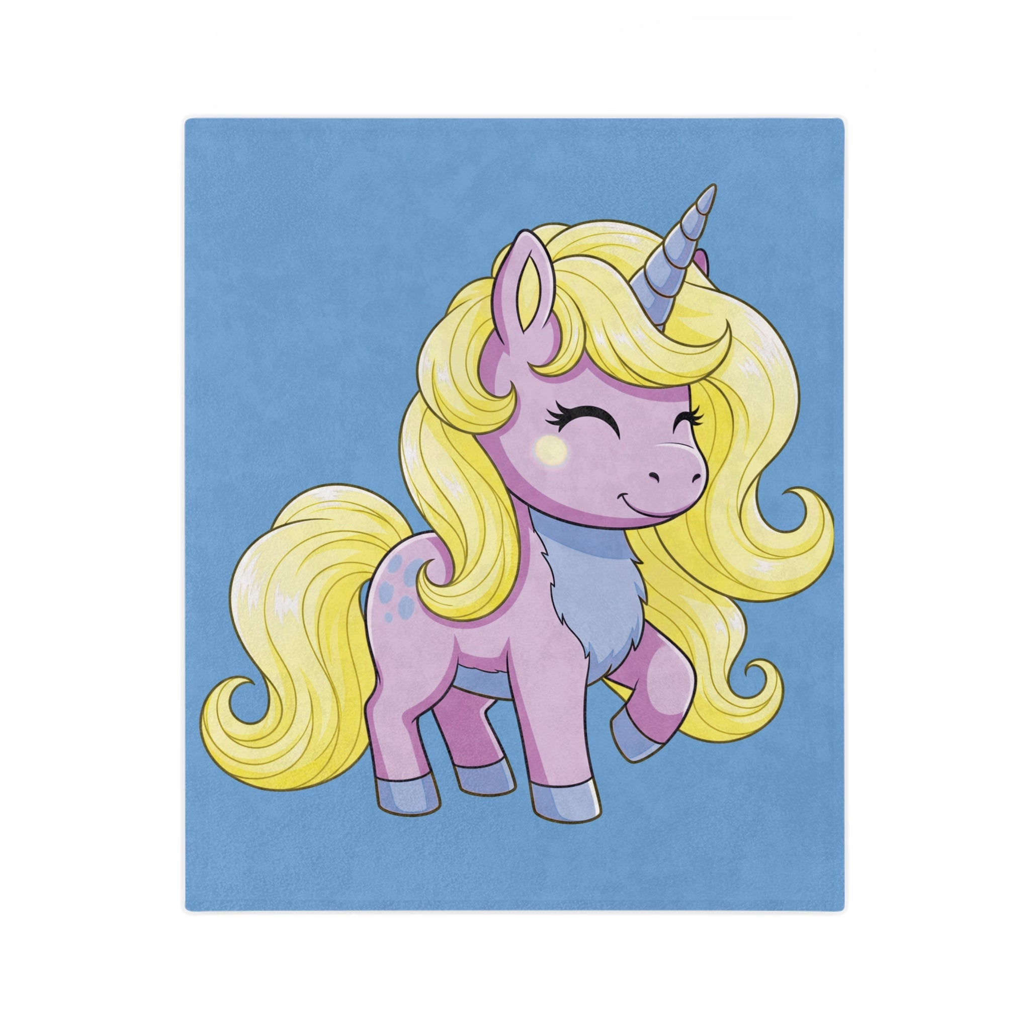 Cozy Unicorn Velveteen Blanket, Soft Fleece Blanket, Kids Dream Blanket, Cute Bedroom Decor, Magical Gift Idea