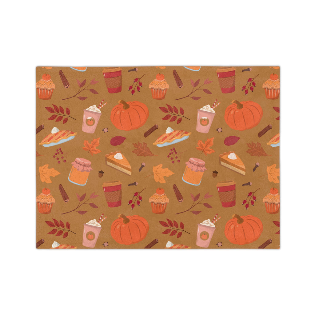 Cozy Fall Blanket, Pumpkin Spice Blanket, Autumn Decor Throw, Microfiber Comforter, Seasonal Home Accessory, Snuggly Gift