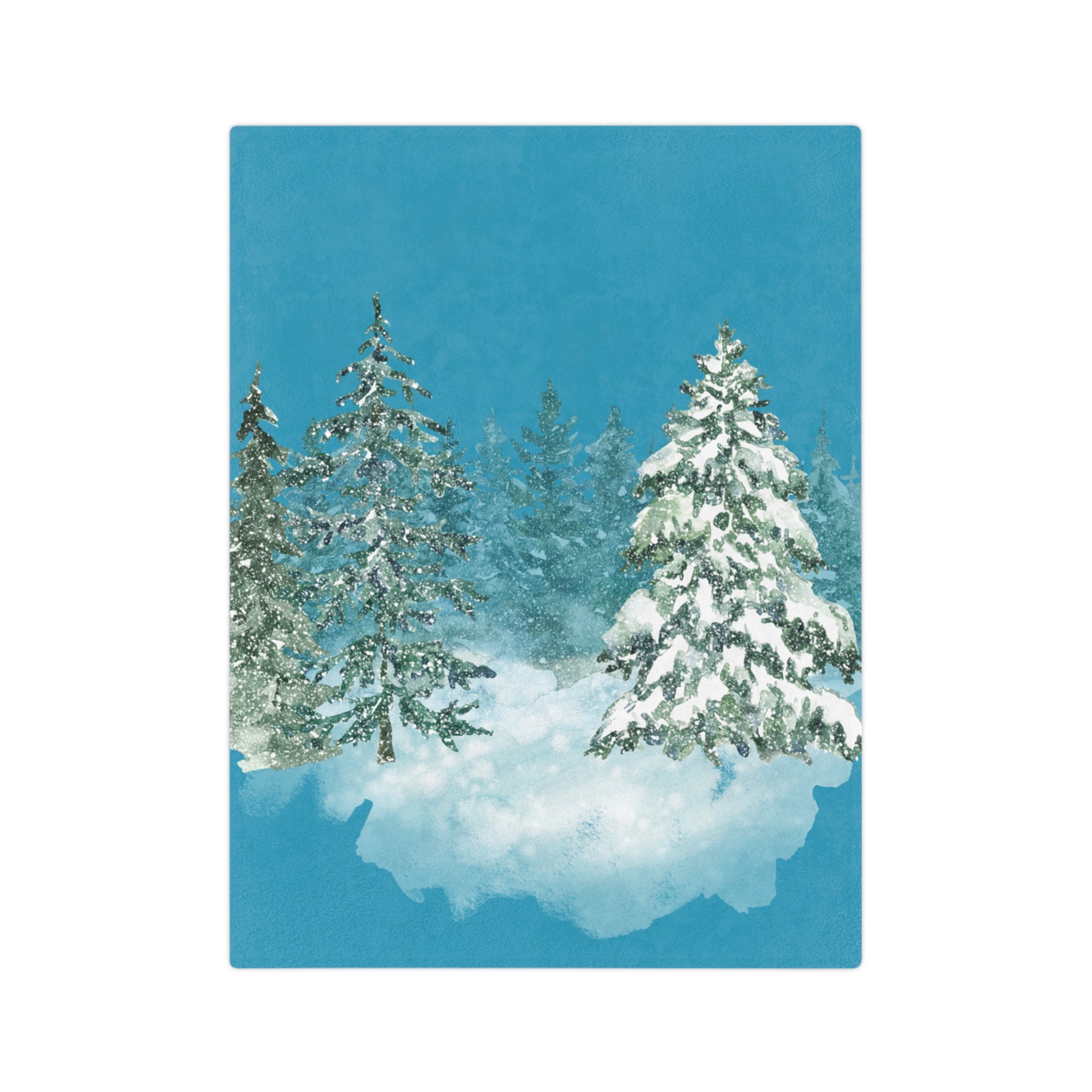 Cozy Winter Forest Blanket, Plush Throw, Snuggle Blanket, Holiday Décor, Gift for Her, Warm Soft Blanket