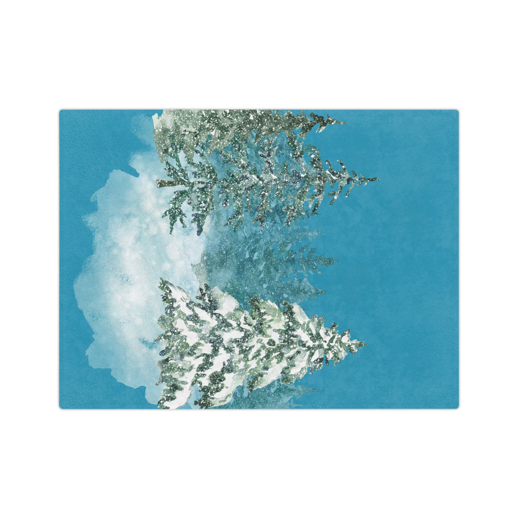 Cozy Winter Forest Blanket, Plush Throw, Snuggle Blanket, Holiday Décor, Gift for Her, Warm Soft Blanket