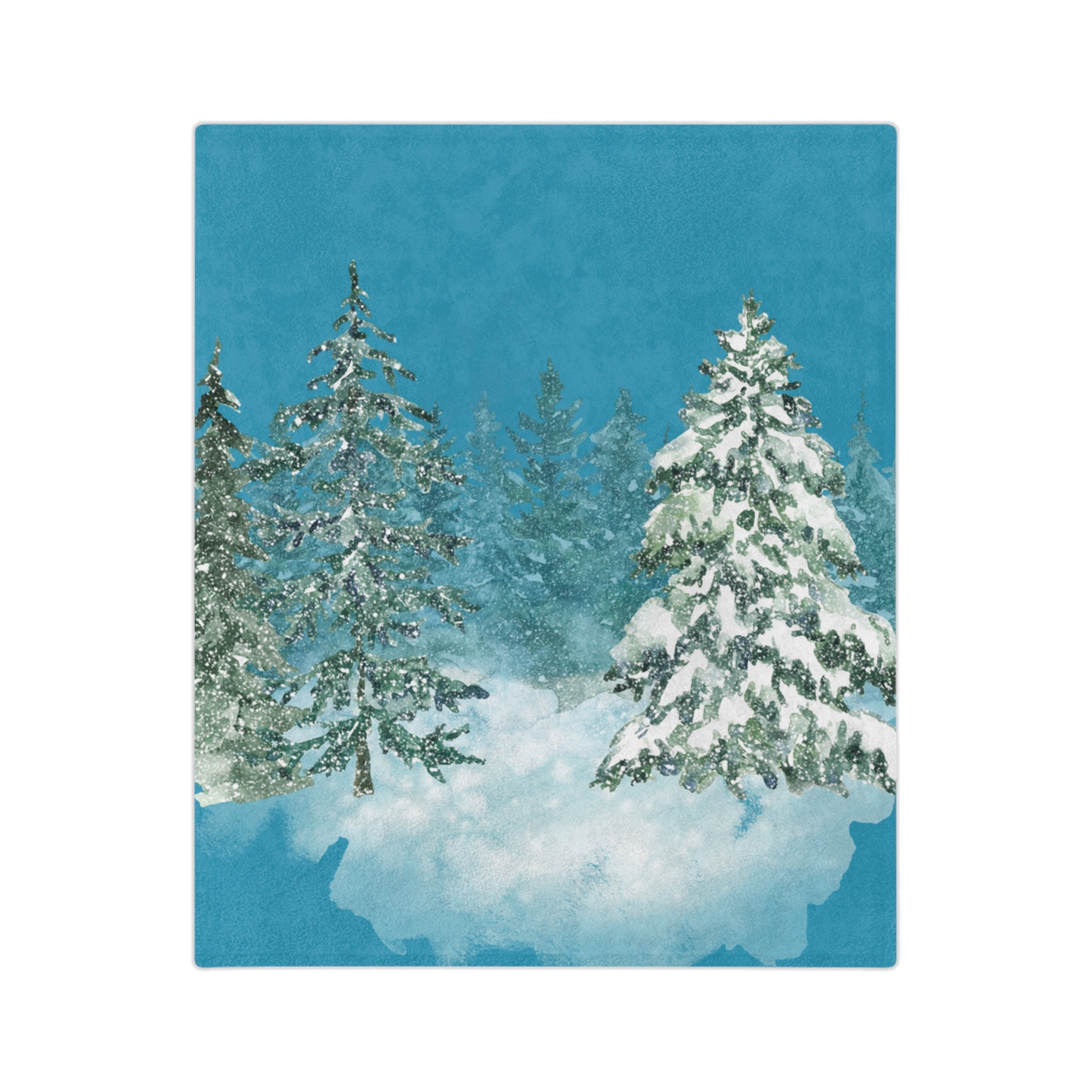 Cozy Winter Forest Blanket, Plush Throw, Snuggle Blanket, Holiday Décor, Gift for Her, Warm Soft Blanket