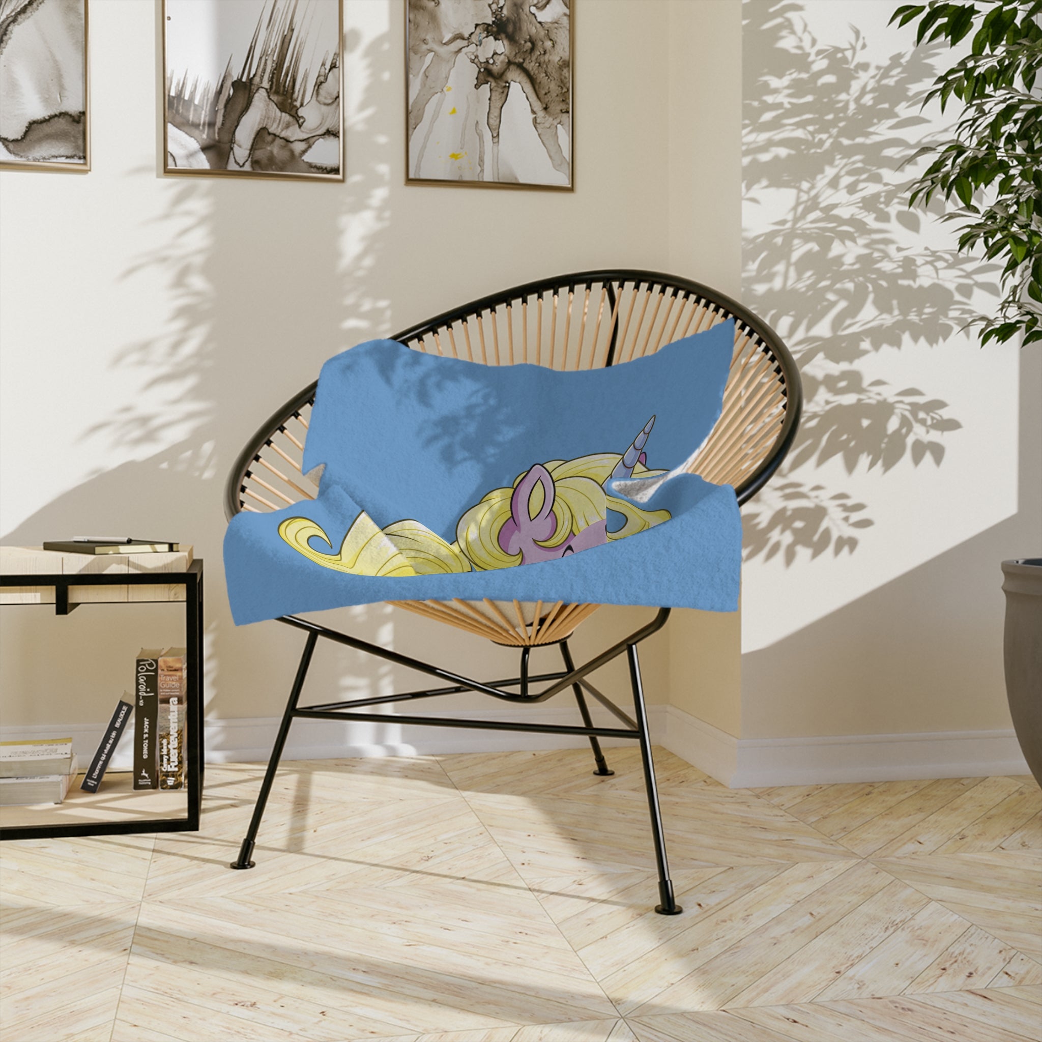 Cozy Unicorn Velveteen Blanket, Soft Fleece Blanket, Kids Dream Blanket, Cute Bedroom Decor, Magical Gift Idea