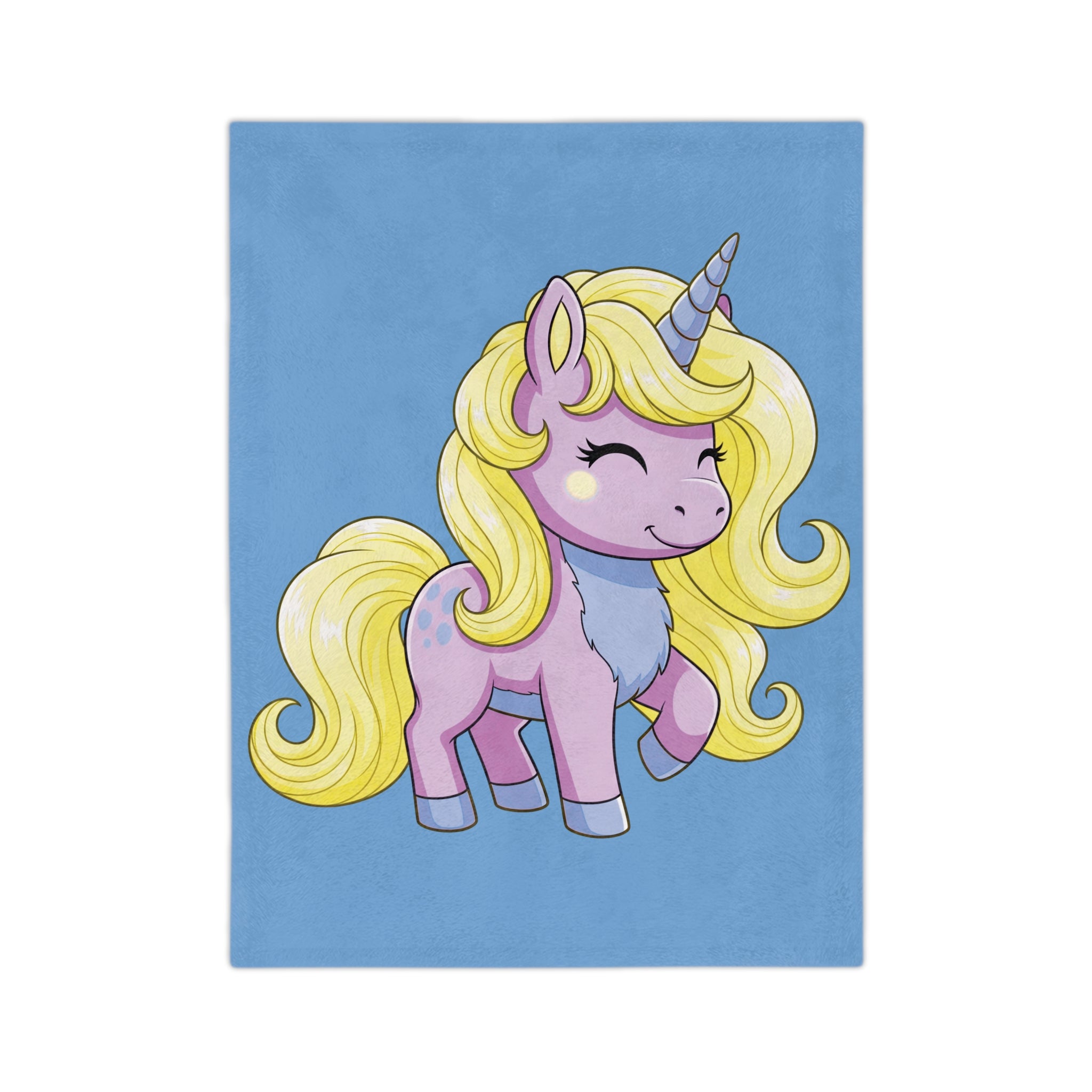 Cozy Unicorn Velveteen Blanket, Soft Fleece Blanket, Kids Dream Blanket, Cute Bedroom Decor, Magical Gift Idea