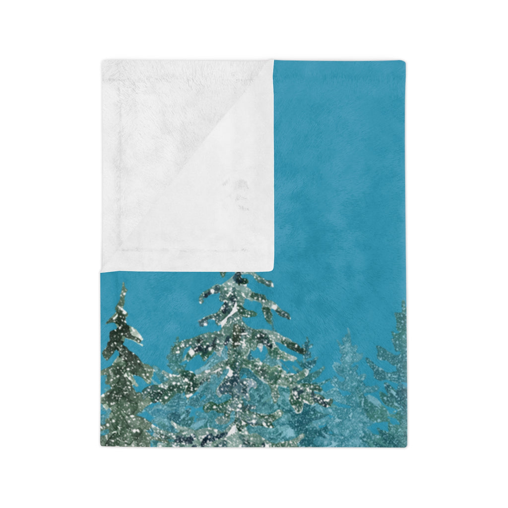 Cozy Winter Forest Blanket, Plush Throw, Snuggle Blanket, Holiday Décor, Gift for Her, Warm Soft Blanket