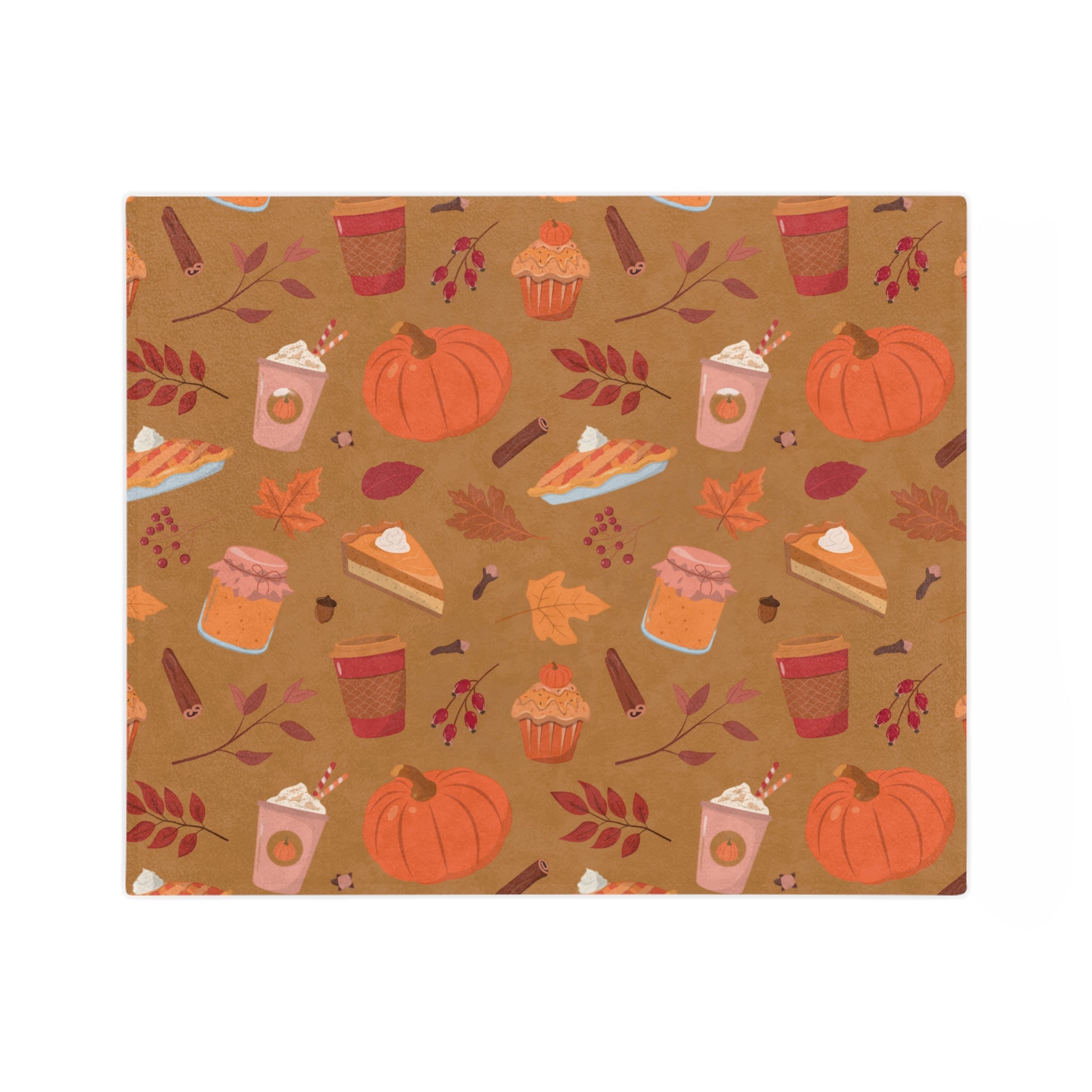 Cozy Fall Blanket, Pumpkin Spice Blanket, Autumn Decor Throw, Microfiber Comforter, Seasonal Home Accessory, Snuggly Gift