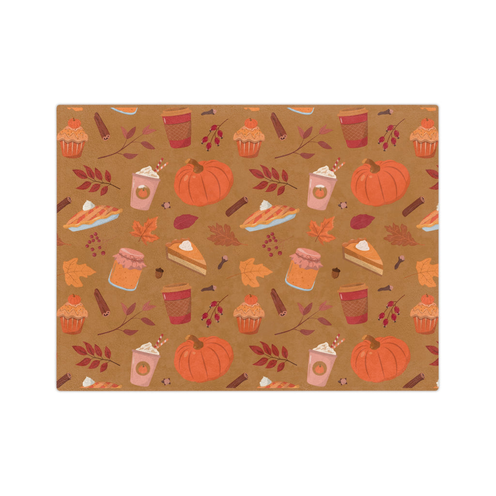 Cozy Fall Blanket, Pumpkin Spice Blanket, Autumn Decor Throw, Microfiber Comforter, Seasonal Home Accessory, Snuggly Gift