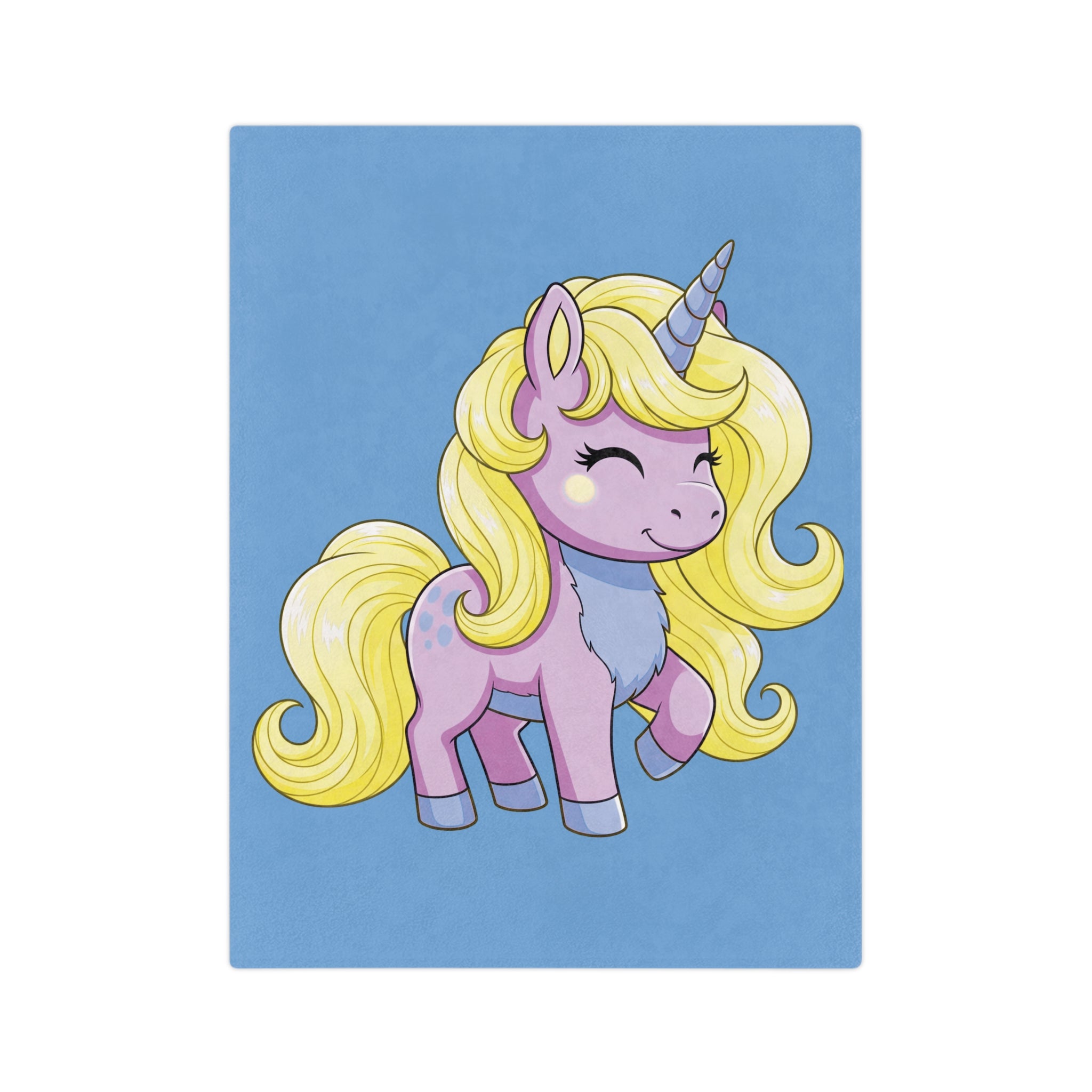 Cozy Unicorn Velveteen Blanket, Soft Fleece Blanket, Kids Dream Blanket, Cute Bedroom Decor, Magical Gift Idea