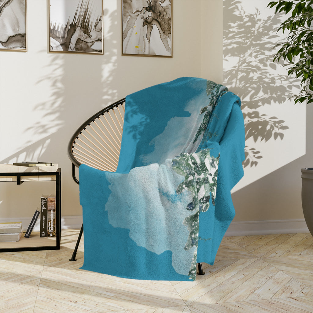 Cozy Winter Forest Blanket, Plush Throw, Snuggle Blanket, Holiday Décor, Gift for Her, Warm Soft Blanket