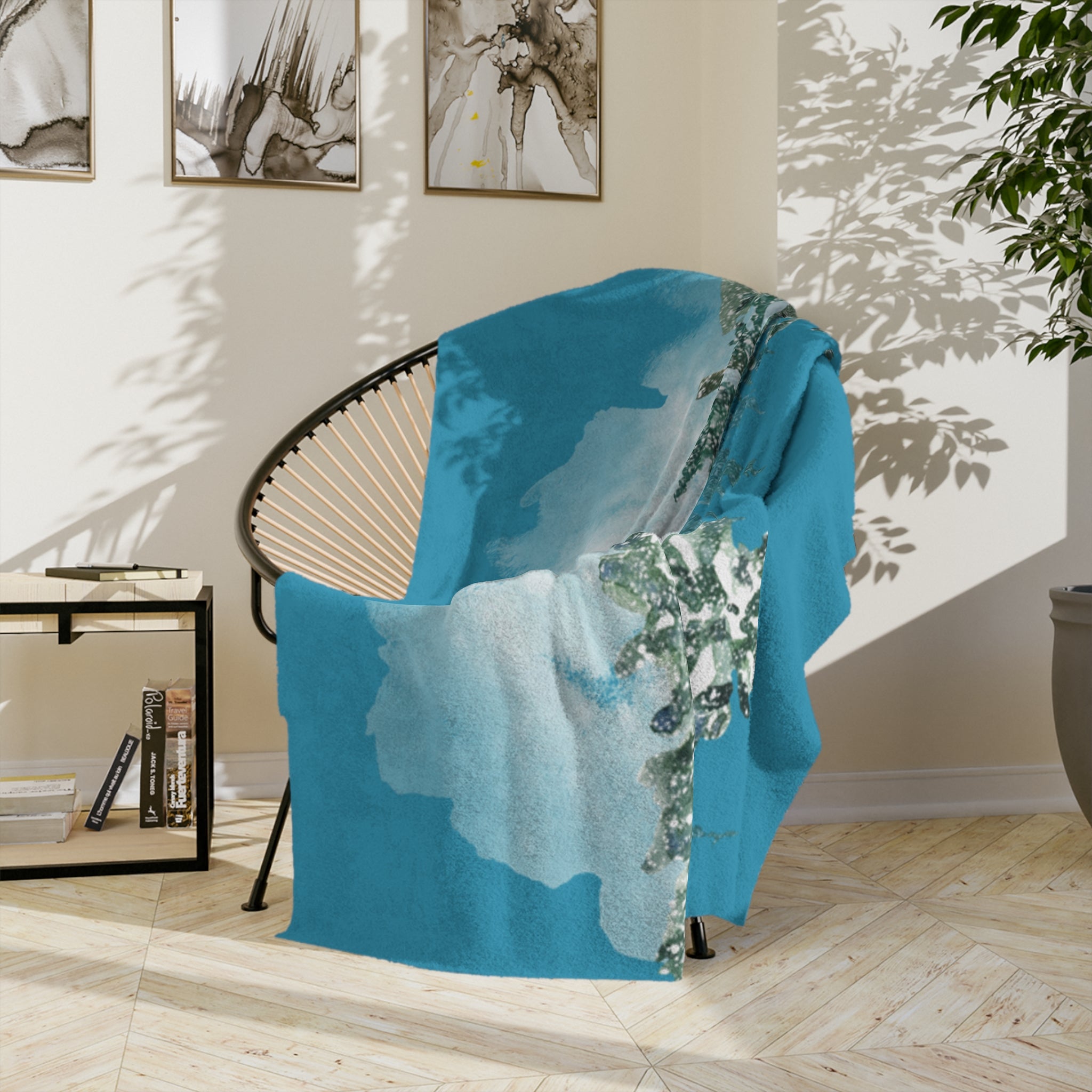 Cozy Winter Forest Blanket, Plush Throw, Snuggle Blanket, Holiday Décor, Gift for Her, Warm Soft Blanket