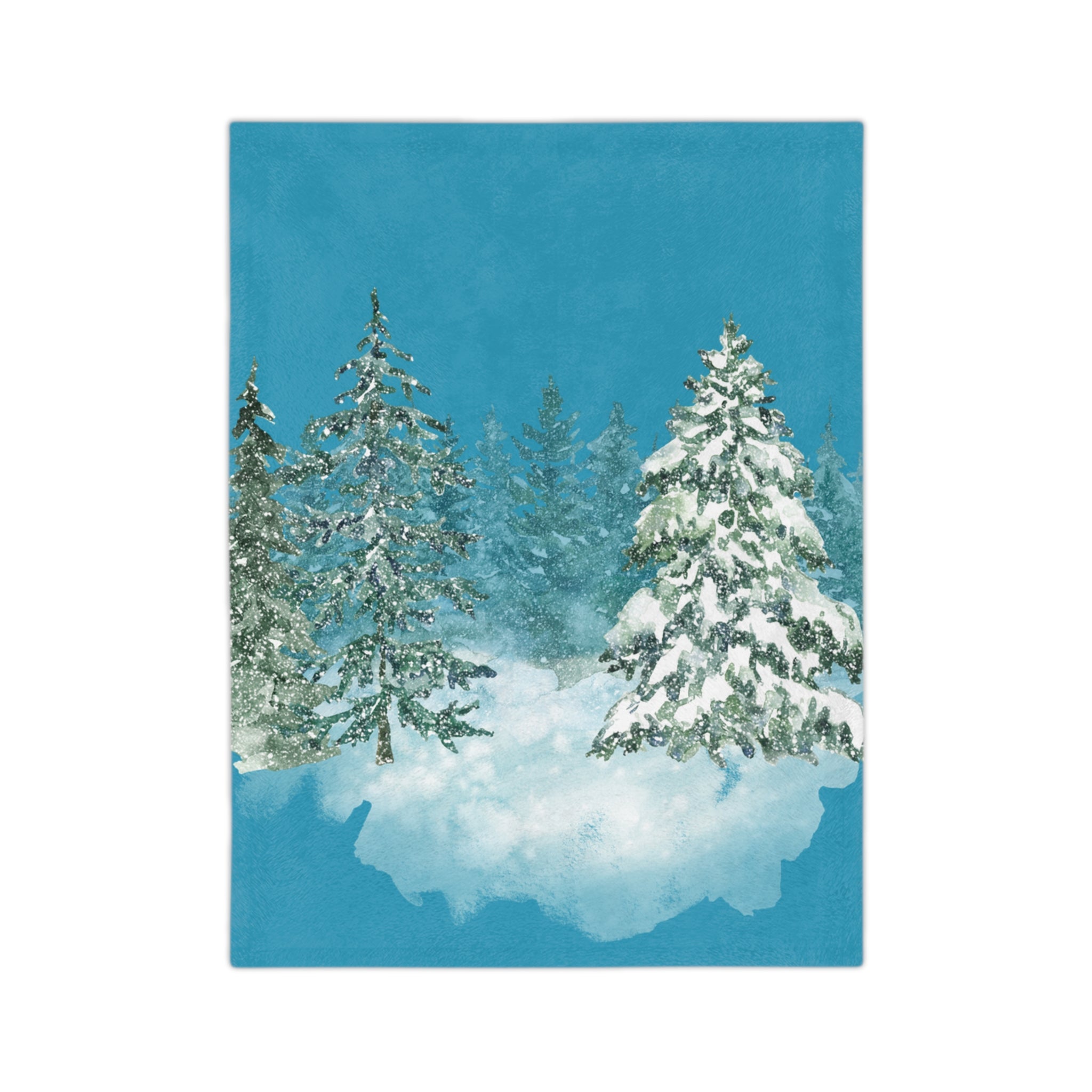 Cozy Winter Forest Blanket, Plush Throw, Snuggle Blanket, Holiday Décor, Gift for Her, Warm Soft Blanket