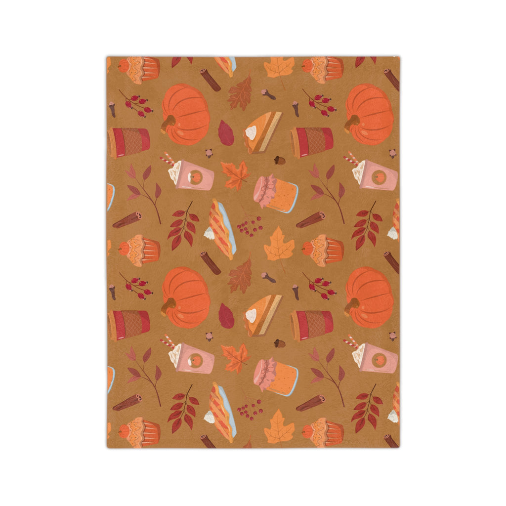 Cozy Fall Blanket, Pumpkin Spice Blanket, Autumn Decor Throw, Microfiber Comforter, Seasonal Home Accessory, Snuggly Gift