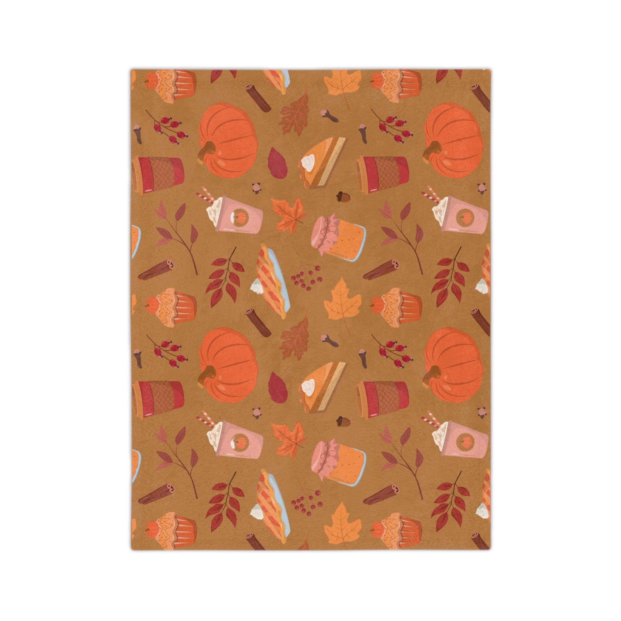 Cozy Fall Blanket, Pumpkin Spice Blanket, Autumn Decor Throw, Microfiber Comforter, Seasonal Home Accessory, Snuggly Gift