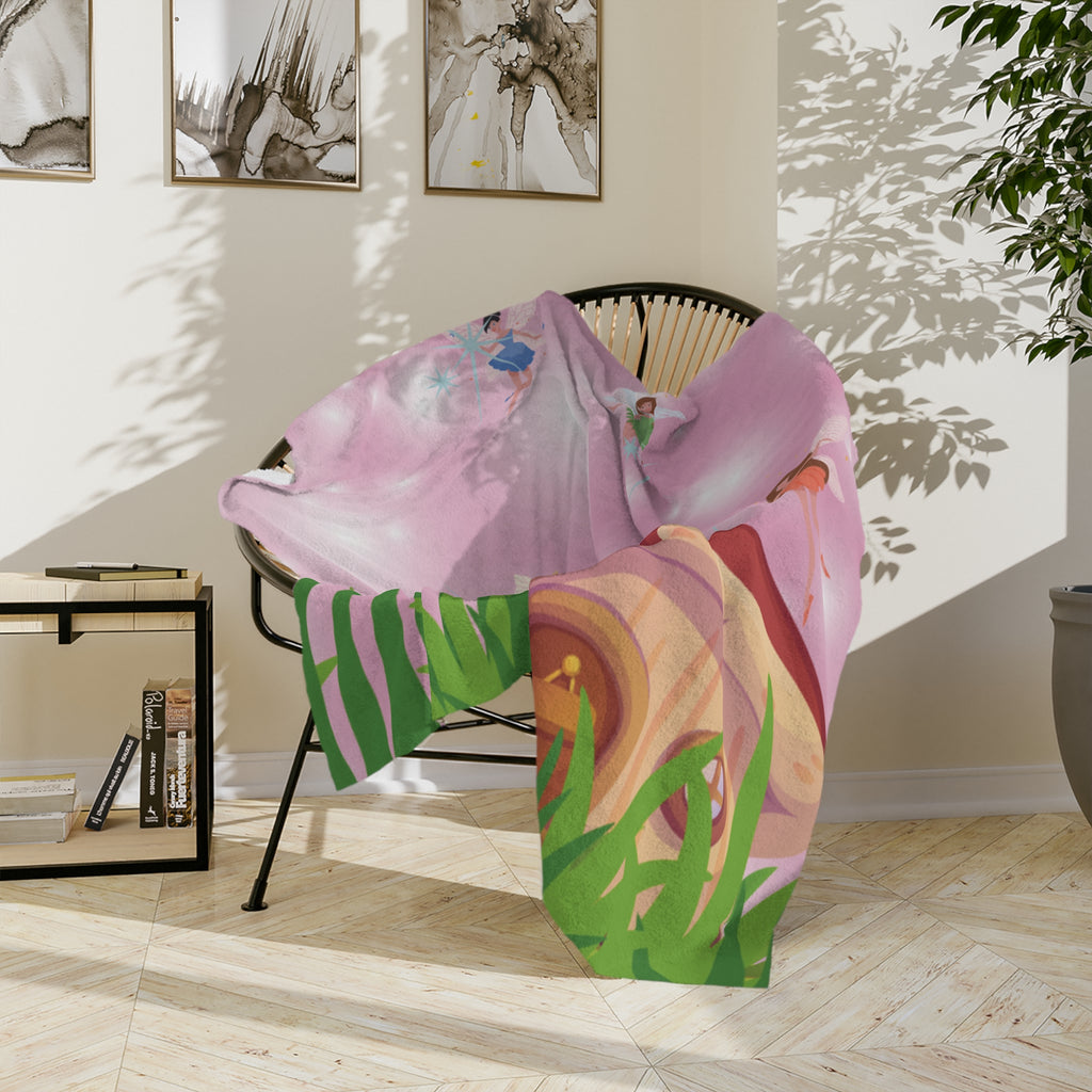 Fairy Tale Velveteen Microfiber Blanket | Cozy Throw for Kids, Nursery Décor, Gifts for Birthdays, Baby Showers, Imaginative Play