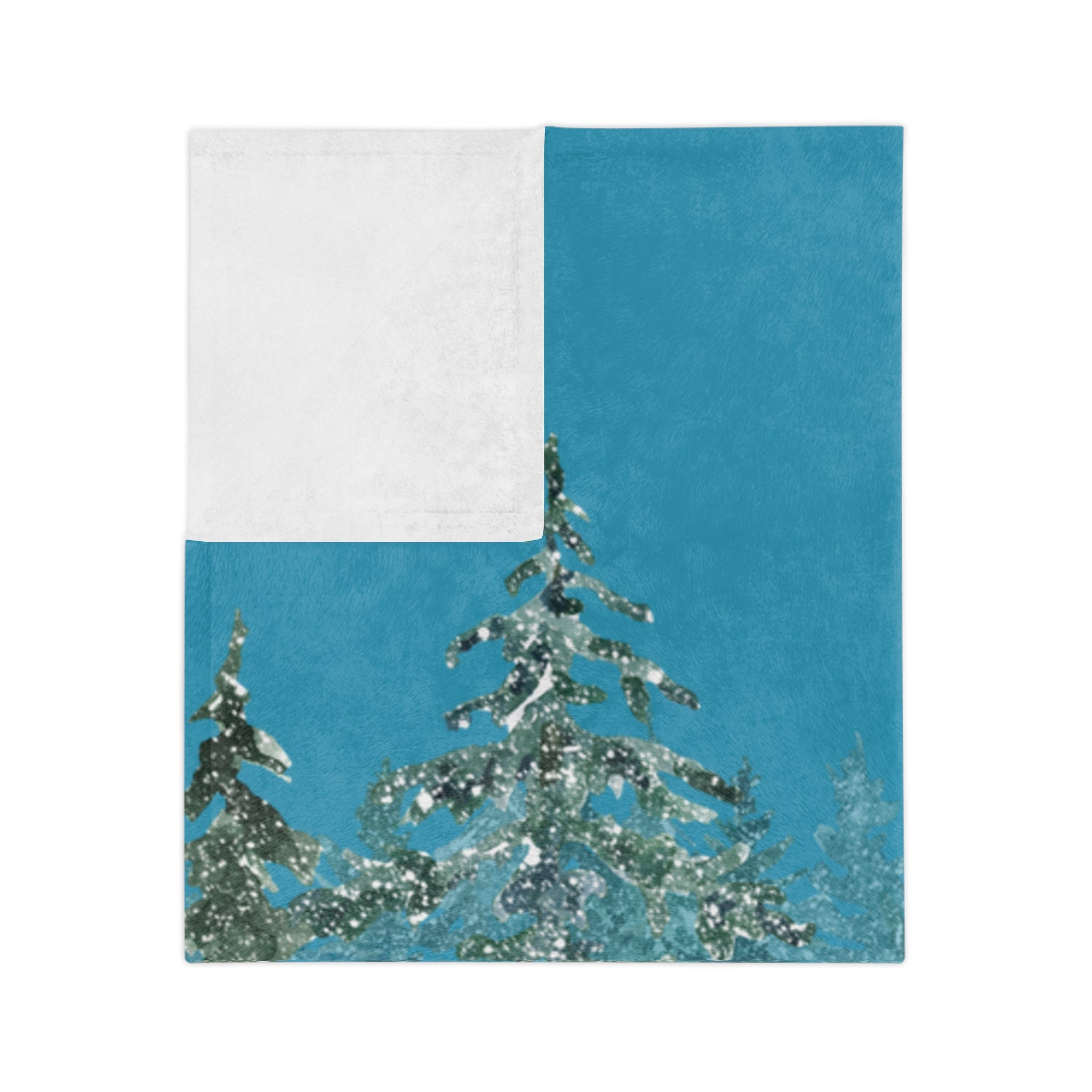 Cozy Winter Forest Blanket, Plush Throw, Snuggle Blanket, Holiday Décor, Gift for Her, Warm Soft Blanket