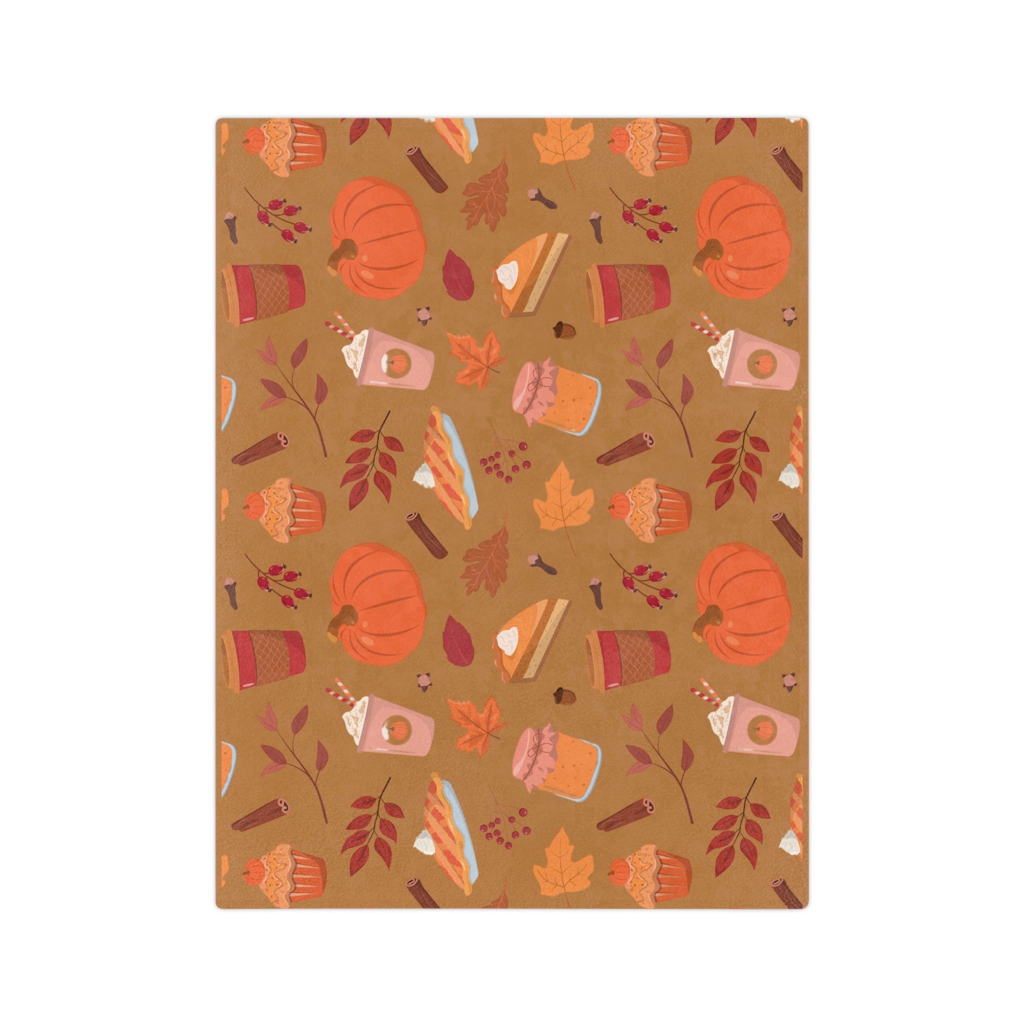 Cozy Fall Blanket, Pumpkin Spice Blanket, Autumn Decor Throw, Microfiber Comforter, Seasonal Home Accessory, Snuggly Gift